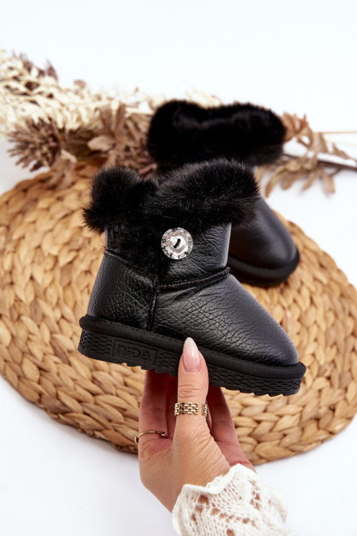 doposci riscaldati con pelliccia in colore nero Bessie