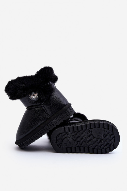 doposci riscaldati con pelliccia in colore nero Bessie