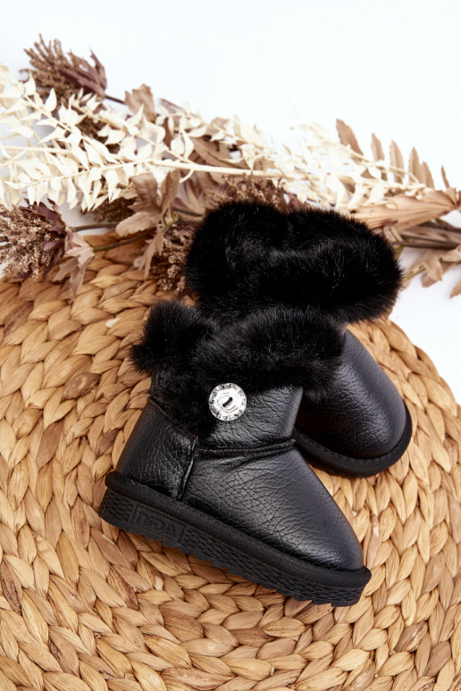 doposci riscaldati con pelliccia in colore nero Bessie