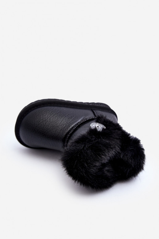 doposci riscaldati con pelliccia in colore nero Bessie