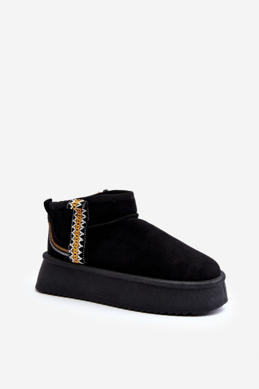 Stivali da neve con plateau fantasia in Udra nero Stivali da neve con plateau fantasia in Udra nero