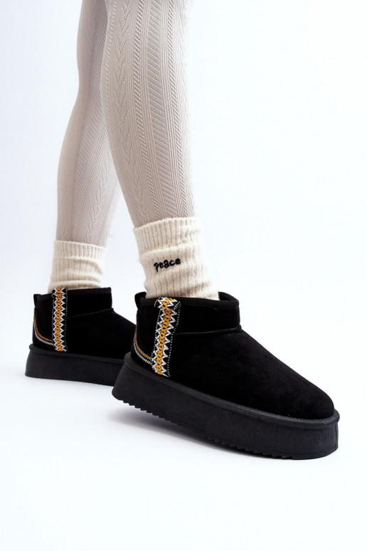 Stivali da neve con plateau fantasia in Udra nero Stivali da neve con plateau fantasia in Udra nero