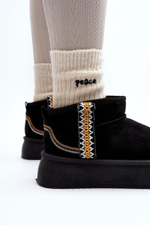 Stivali da neve con plateau fantasia in Udra nero Stivali da neve con plateau fantasia in Udra nero