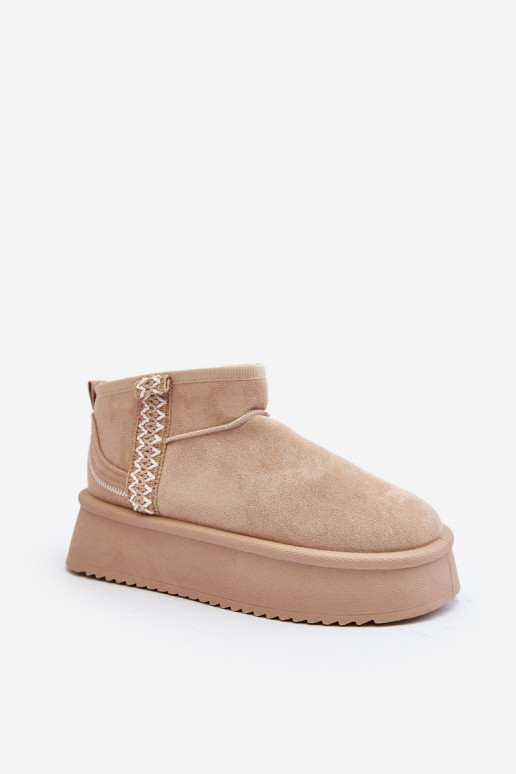 Stivali da neve con plateau fantasia in Udra beige