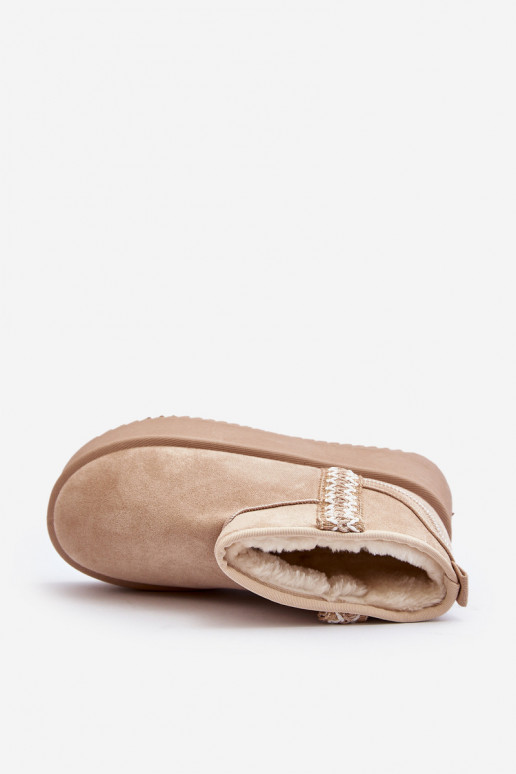 Stivali da neve con plateau fantasia in Udra beige