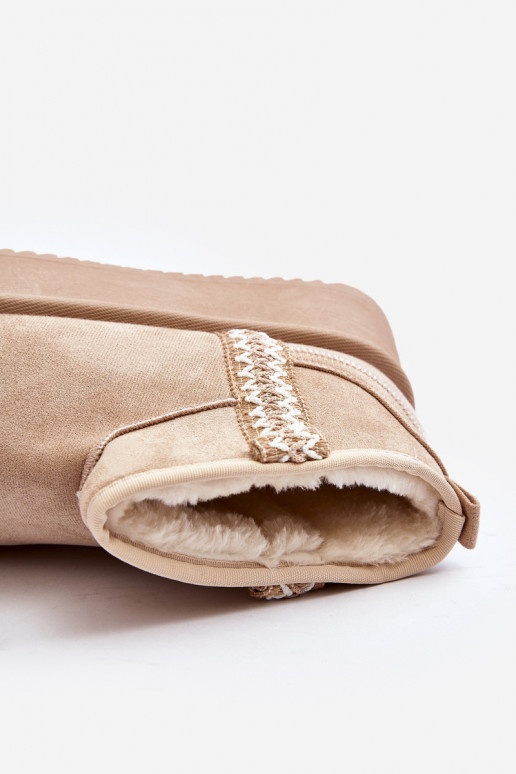 Stivali da neve con plateau fantasia in Udra beige