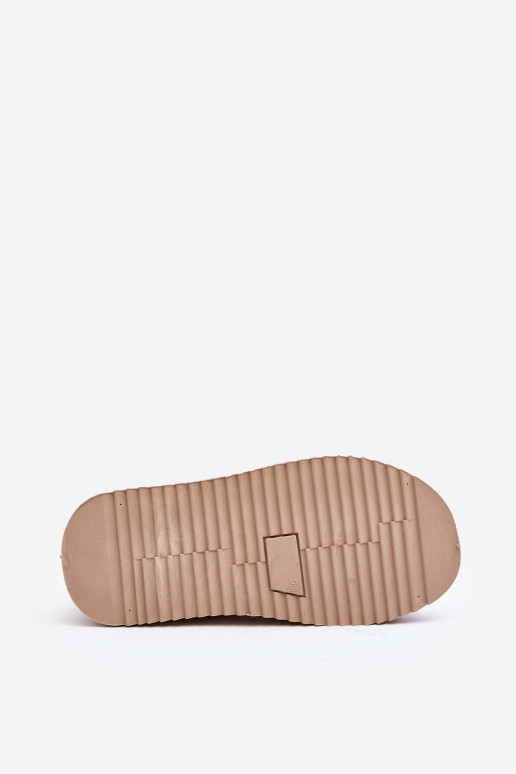 Stivali da neve con plateau fantasia in Udra beige