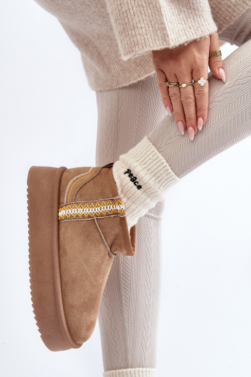 Stivali da neve con plateau fantasia in Udra marrone Stivali da neve con plateau fantasia in Udra marrone