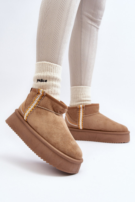 Stivali da neve con plateau fantasia in Udra marrone Stivali da neve con plateau fantasia in Udra marrone