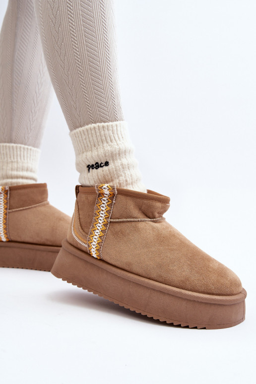 Stivali da neve con plateau fantasia in Udra marrone Stivali da neve con plateau fantasia in Udra marrone