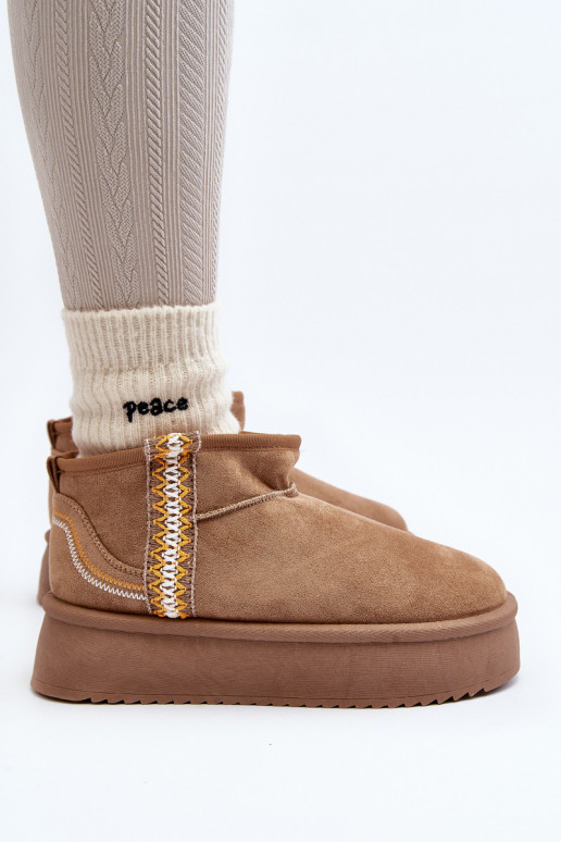 Stivali da neve con plateau fantasia in Udra marrone Stivali da neve con plateau fantasia in Udra marrone