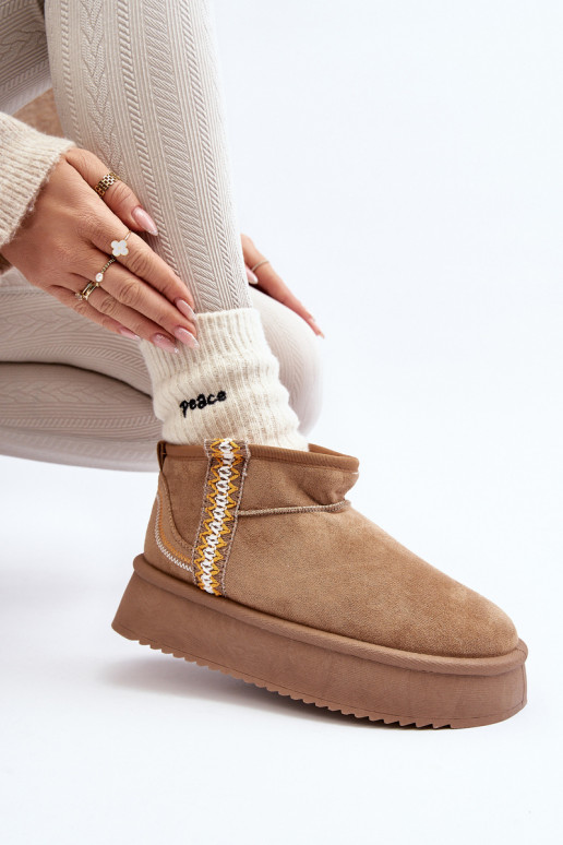 Stivali da neve con plateau fantasia in Udra marrone Stivali da neve con plateau fantasia in Udra marrone