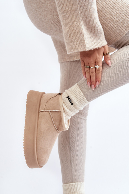 doposci con suola massiccia beige Caliksa