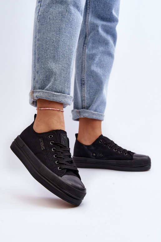 Sneakers in tessuto di colore nero Staneva