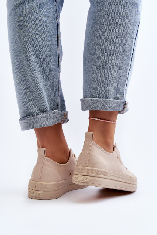 Sneakers in tessuto colore beige Staneva