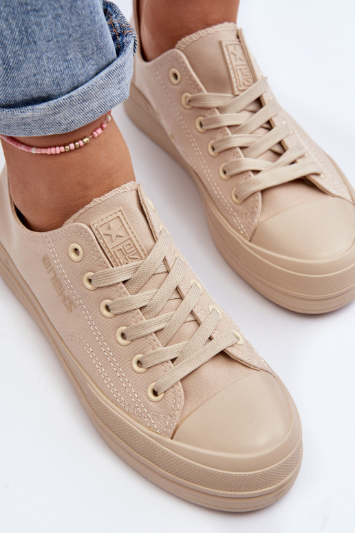 Sneakers in tessuto colore beige Staneva