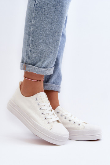 Sneakers in tessuto nel colore bianco Staneva 2