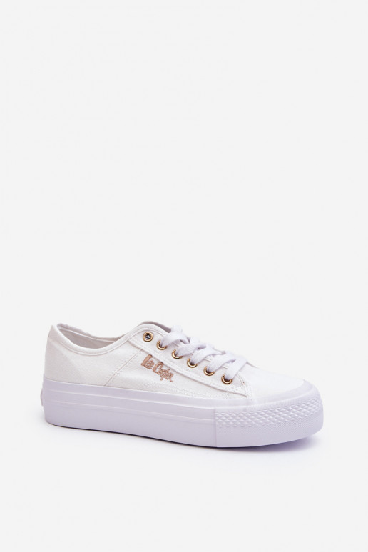 Scarpe con plateau da donna Lee Cooper LCW-24-31-2725 bianche
