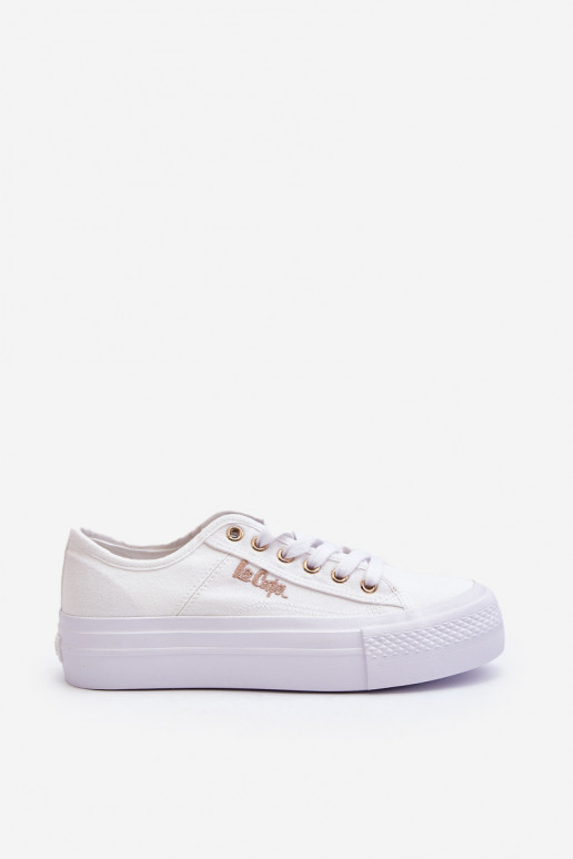 Scarpe con plateau da donna Lee Cooper LCW-24-31-2725 bianche