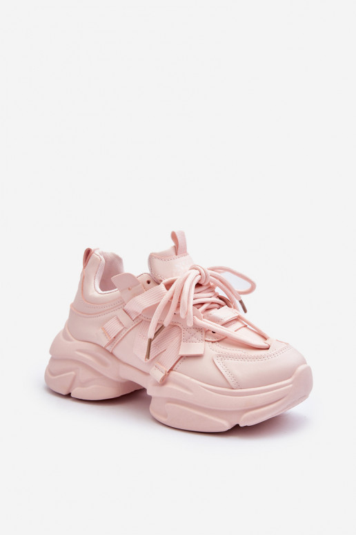 Scarpe modello sneakers con suola massiccia alla moda nel colore rosa Windamella