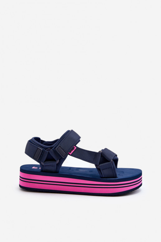 Sandali con plateau da donna Lee Cooper LCW-24-05-2754L blu scuro