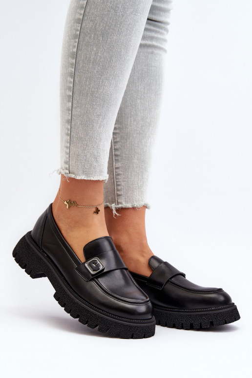 mocassini da donna con cinturini colore nero Flanila mocassini da donna con cinturini colore nero Flanila