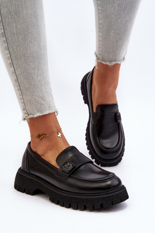 mocassini da donna con cinturini colore nero Flanila mocassini da donna con cinturini colore nero Flanila