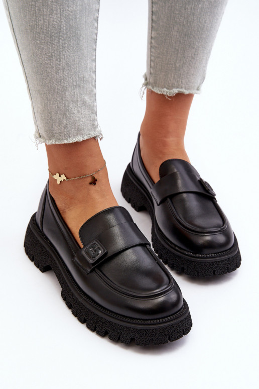 mocassini da donna con cinturini colore nero Flanila mocassini da donna con cinturini colore nero Flanila