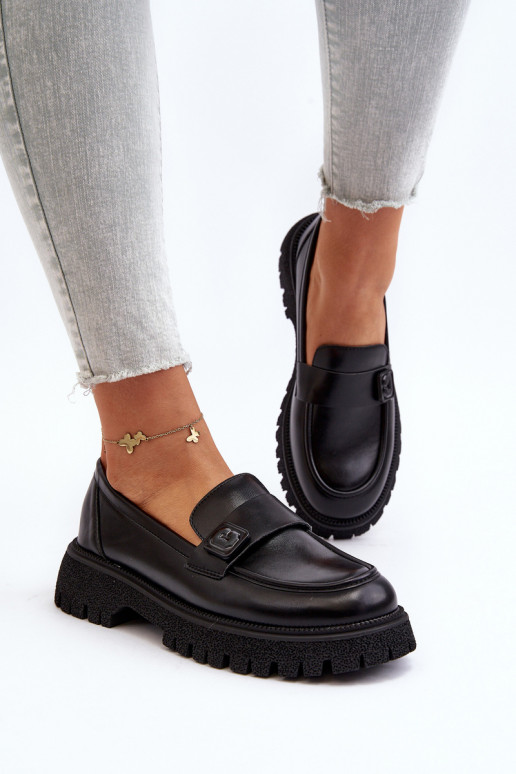 mocassini da donna con cinturini colore nero Flanila mocassini da donna con cinturini colore nero Flanila