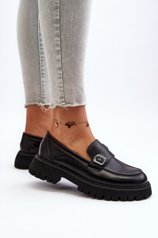 mocassini da donna con cinturini colore nero Flanila mocassini da donna con cinturini colore nero Flanila