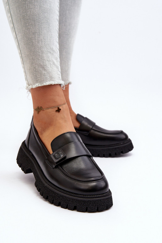 mocassini da donna con cinturini colore nero Flanila mocassini da donna con cinturini colore nero Flanila