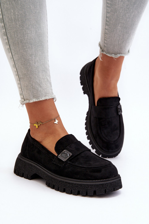 mocassini da donna con cinturini colore nero Flanila