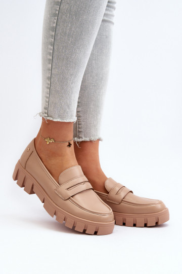 Mocassini realizzati in ecopelle beige Seravisa 2