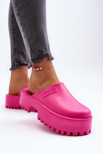 Pantofole da donna con suola massiccia alla moda Big Star NN274019 colore rosa