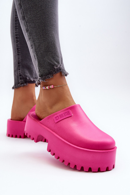 Pantofole da donna con suola massiccia alla moda Big Star NN274019 colore rosa