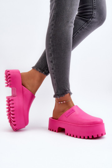 Pantofole da donna con suola massiccia alla moda Big Star NN274019 colore rosa 2