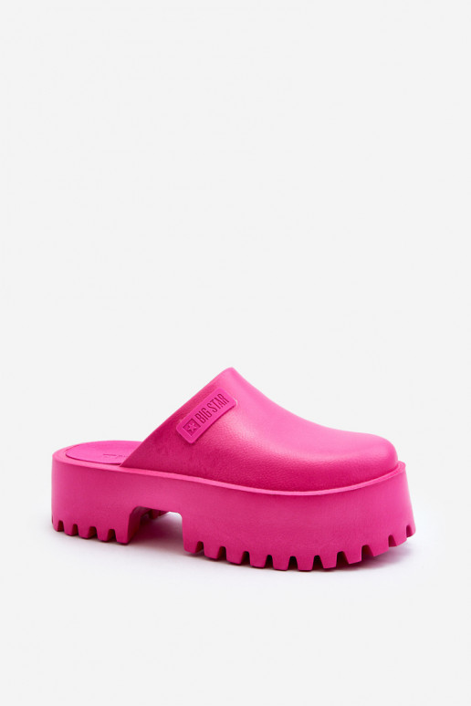 Pantofole da donna con suola massiccia alla moda Big Star NN274019 colore rosa