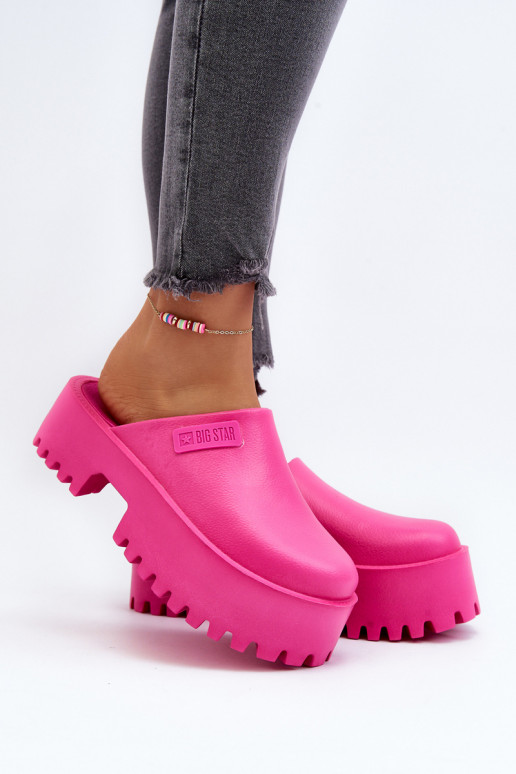 Pantofole da donna con suola massiccia alla moda Big Star NN274019 colore rosa