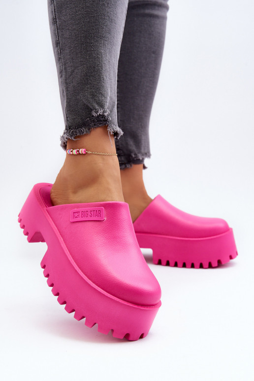 Pantofole da donna con suola massiccia alla moda Big Star NN274019 colore rosa