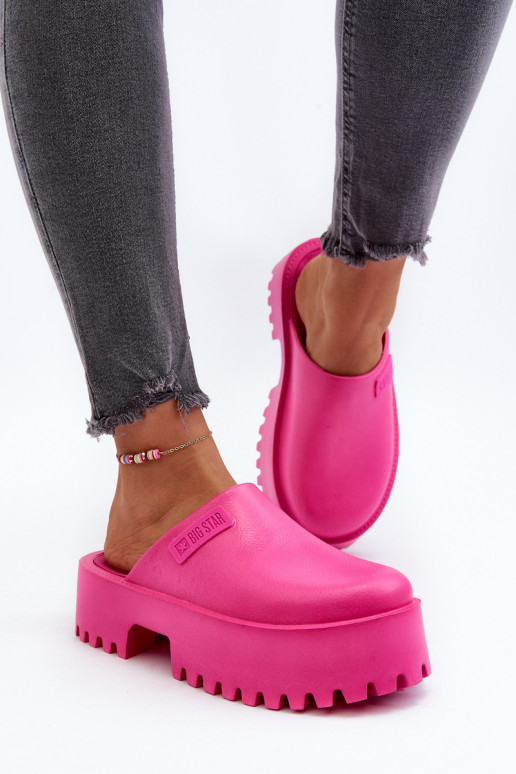 Pantofole da donna con suola massiccia alla moda Big Star NN274019 colore rosa