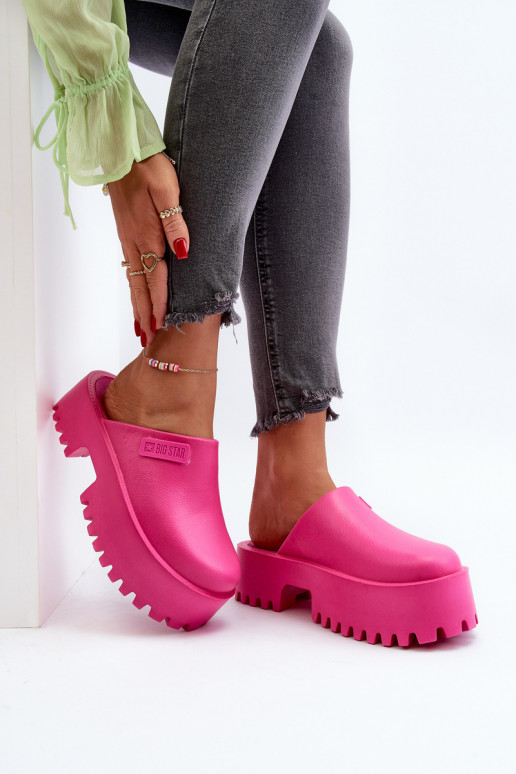 Pantofole da donna con suola massiccia alla moda Big Star NN274019 colore rosa