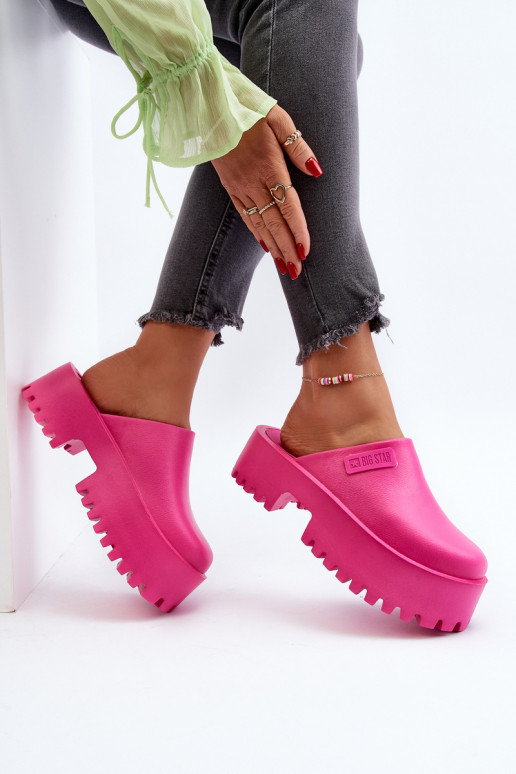 Pantofole da donna con suola massiccia alla moda Big Star NN274019 colore rosa