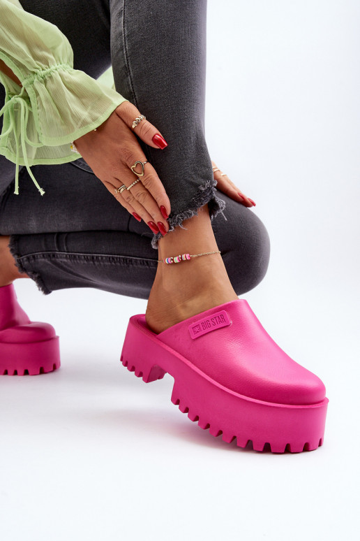 Pantofole da donna con suola massiccia alla moda Big Star NN274019 colore rosa