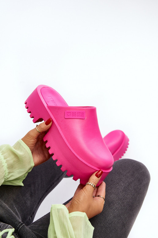 Pantofole da donna con suola massiccia alla moda Big Star NN274019 colore rosa