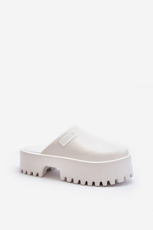 Pantofole con suola massiccia alla moda Big Star NN274015 colore bianco