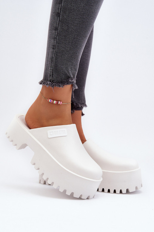 Pantofole con suola massiccia alla moda Big Star NN274015 colore bianco