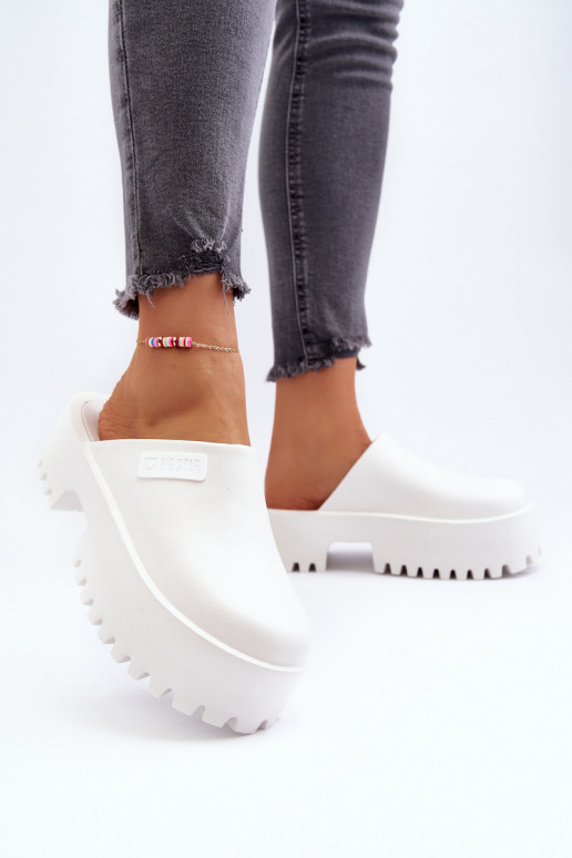 Pantofole con suola massiccia alla moda Big Star NN274015 colore bianco