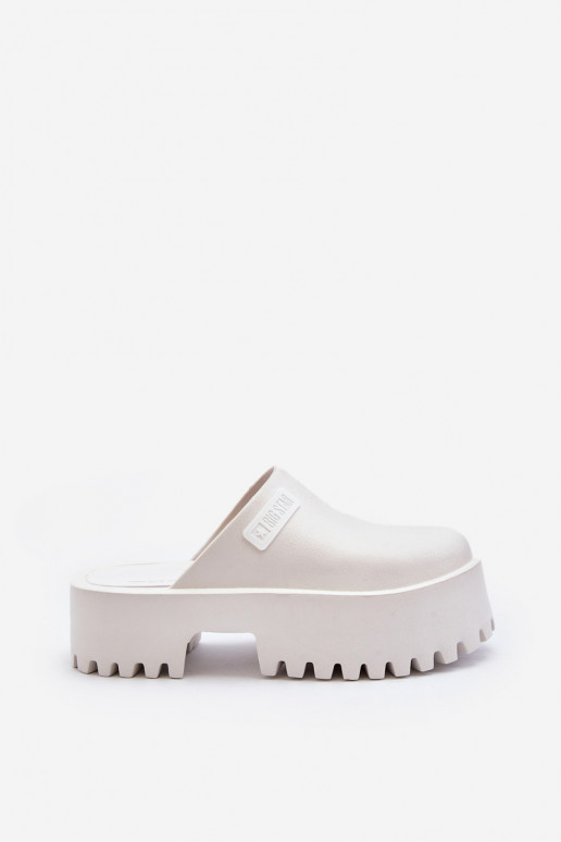 Pantofole con suola massiccia alla moda Big Star NN274015 colore bianco