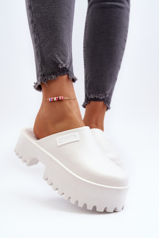 Pantofole con suola massiccia alla moda Big Star NN274015 colore bianco