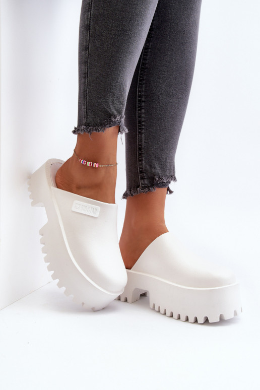 Pantofole con suola massiccia alla moda Big Star NN274015 colore bianco
